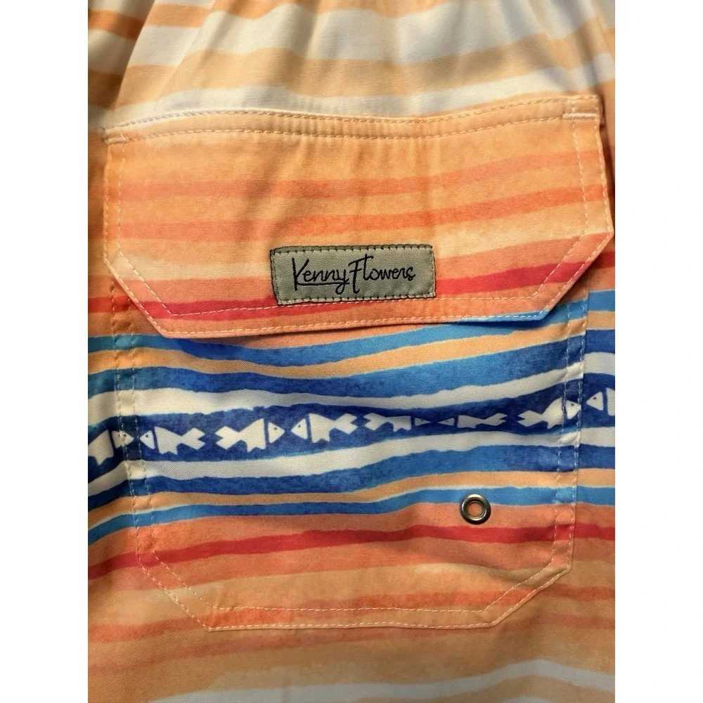 Kenny Flowers Men's Size XL Shorts Swim Trunks Lined Southwestern Colorful Lined